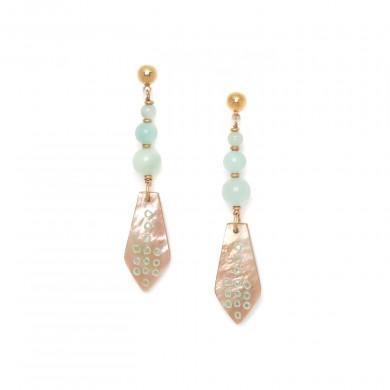 Boucles d oreilles celadon nature bijoux